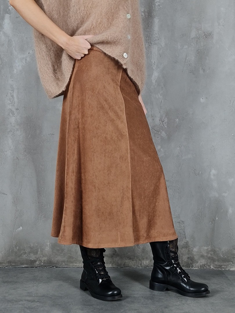 Юбка MIHO'S экозамша миди охра, фотография №2