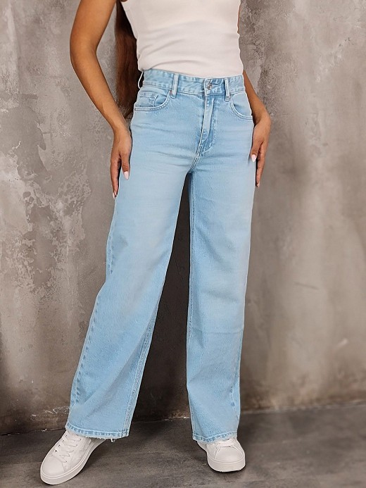 Джинсы Miss Bonbon прямые голубые