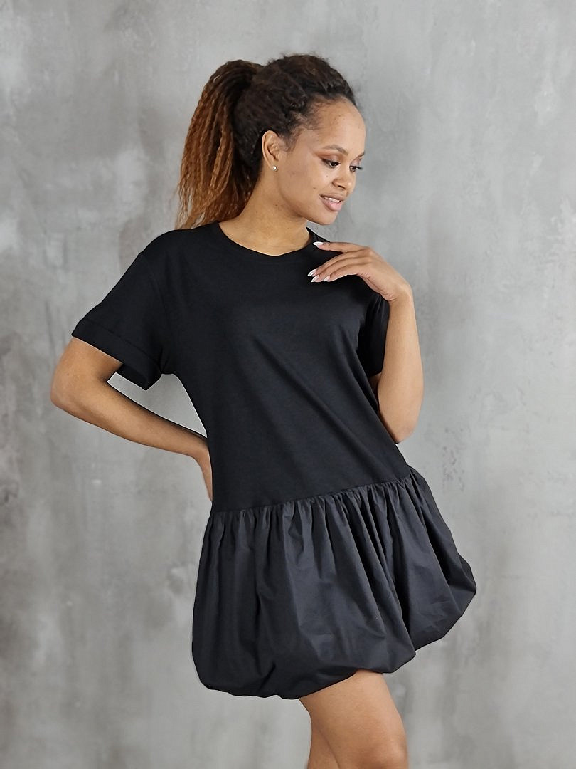 Платье Imperial с хлопковой юбкой чёрное, фотография №1