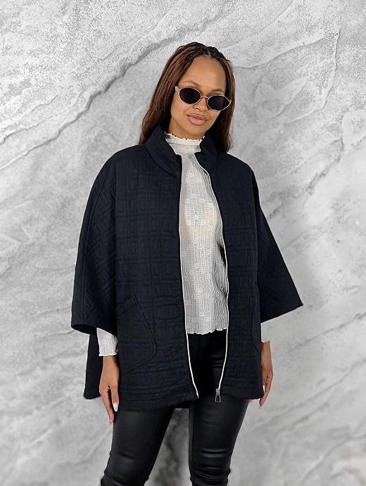 Куртка Monte Cervino рукава летучая мышь стеганный черная