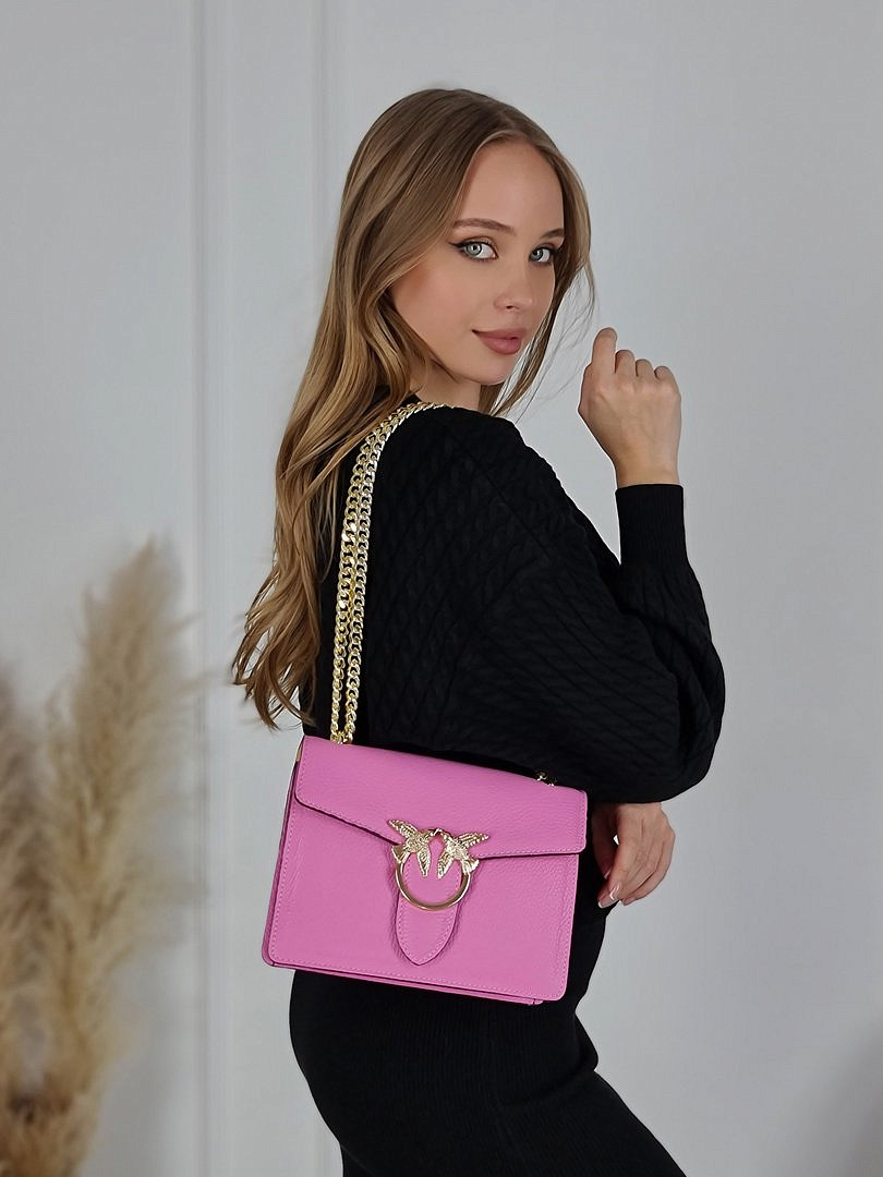 Сумка My Little Italy с золотыми птичками розовая, фотография №7