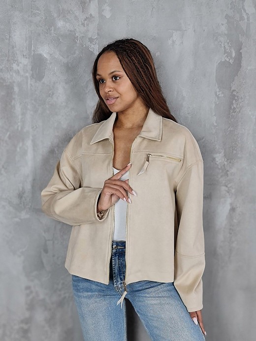 Бомбер CLOTHÉ замшевый бежевый 