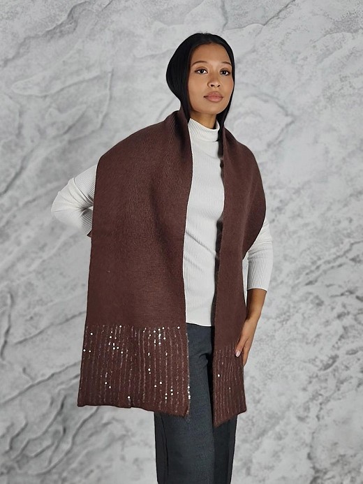 Шарф Alex Max с пайетками шоколад