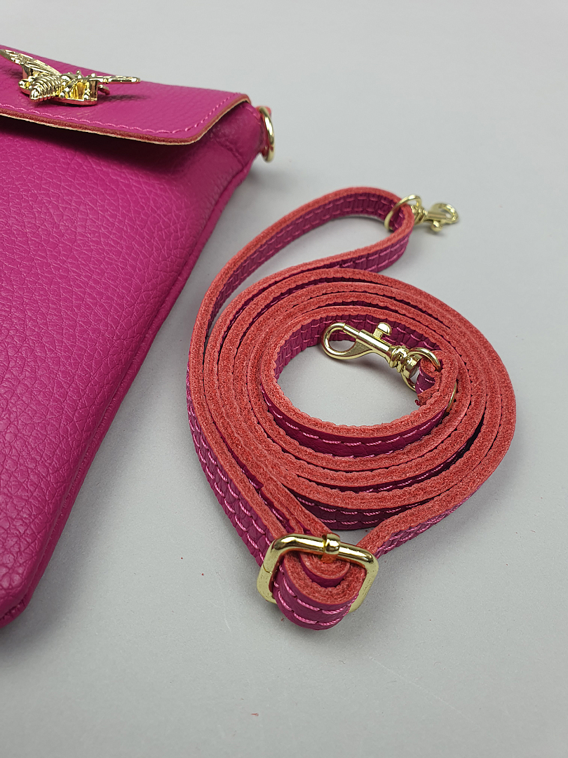 Клатч My Little Italy с золотой застёжкой "Мотылёк" фуксия, фотография №5