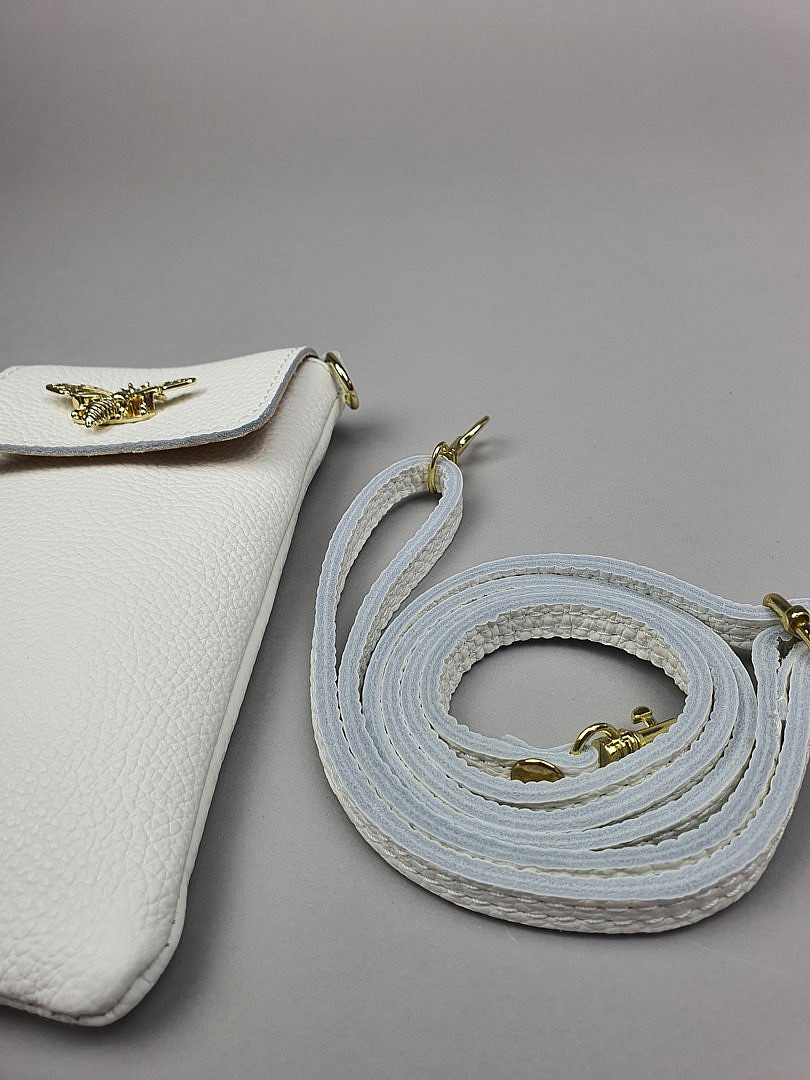 Клатч My Little Italy с золотой застёжкой "Мотылёк" белый, фотография №2