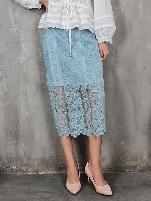 Юбка кружевная Imperial голубая 