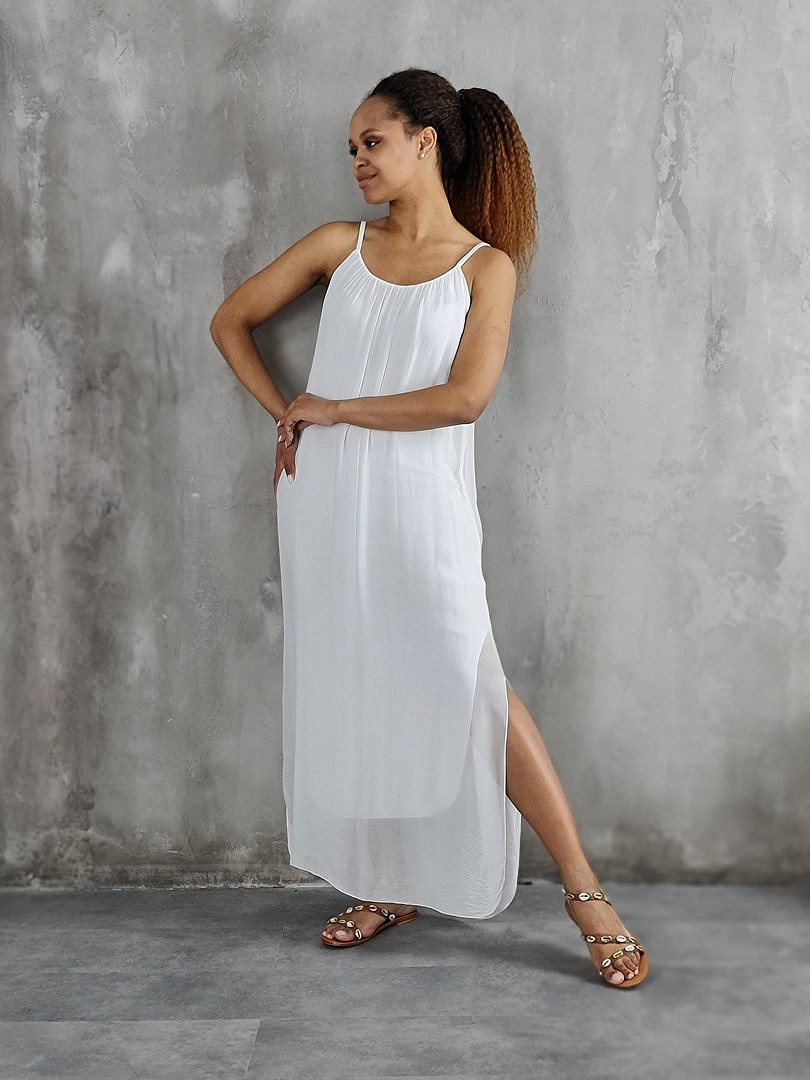 Комплект Segreto шёлковый платье и накидка белый, фотография №3