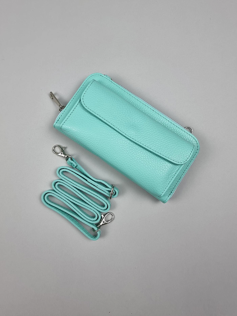 Сумка-клатч My Little Italy с горизонтальным карманом бирюзовая, фотография №1