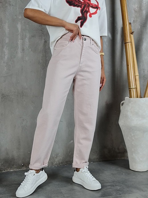 Джинсы Almanegra с подворотами пудра