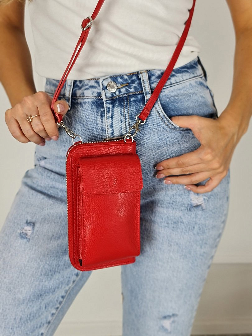 Сумка-клатч My Little Italy с вертикальным карманом красная, фотография №2