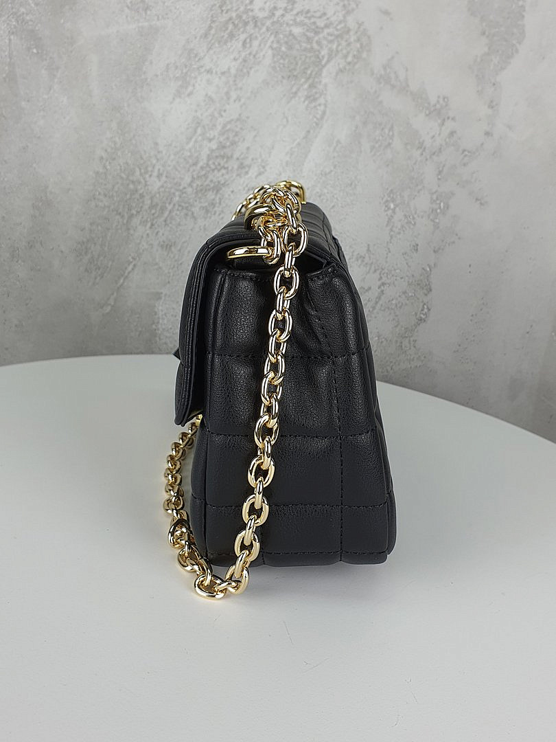 Сумка My Little Italy плетёная с золотой застёжкой чёрная, фотография №3