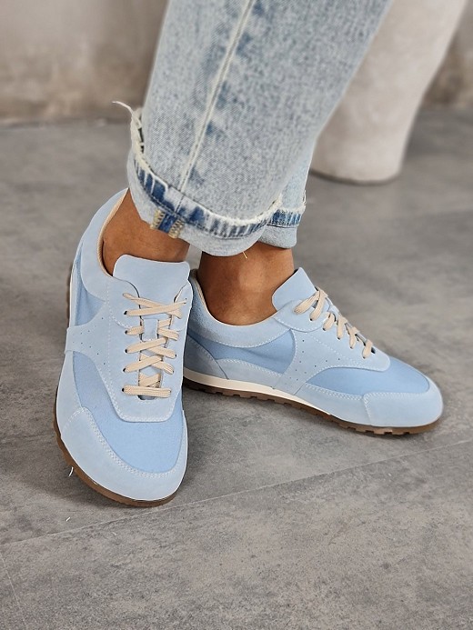 Кеды L'Estrosa замша+ткань голубые