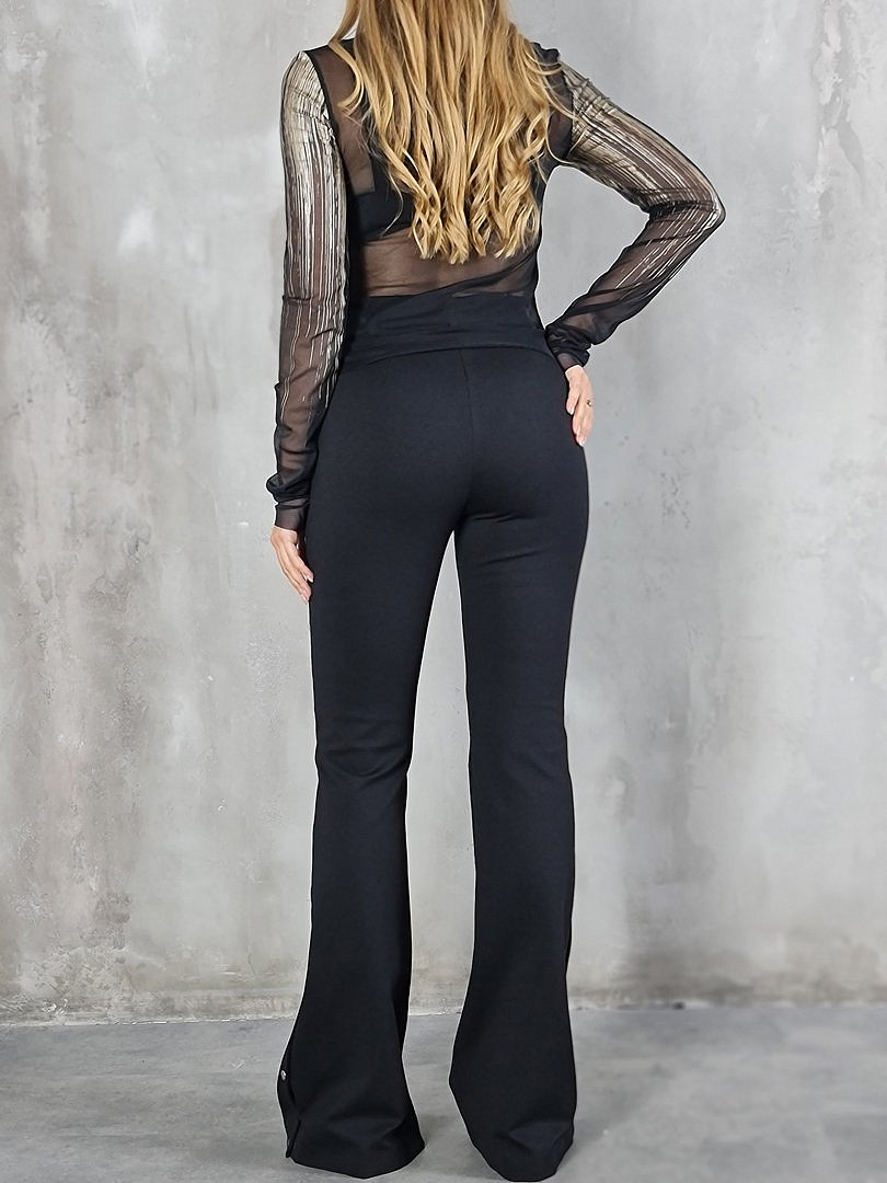 Брюки Barbara Alvisi клёш с клёпками чёрные , фотография №6