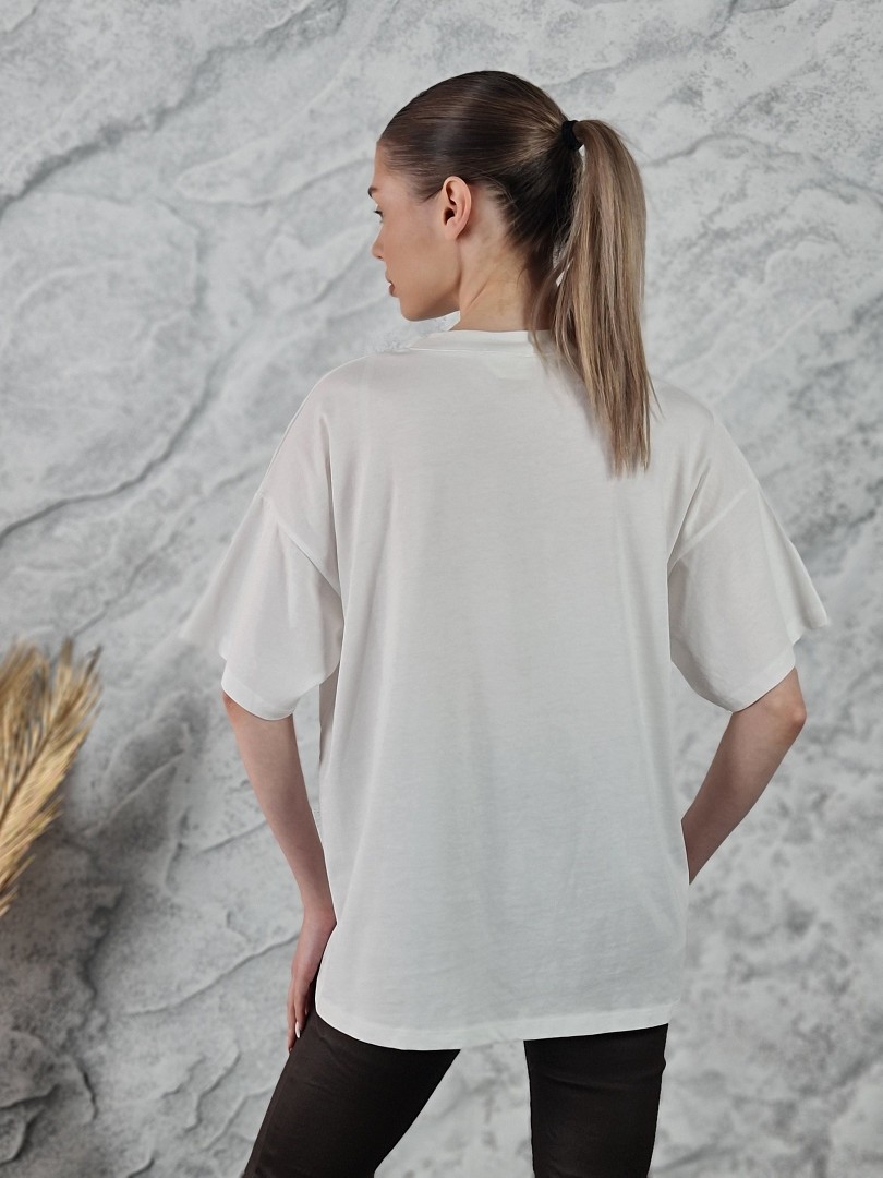 Футболка Vicolo принт Фото девушки белая, фотография №3