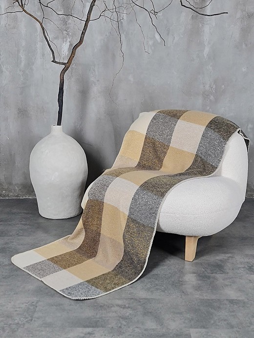 Палантин Katier в клетку бежевый