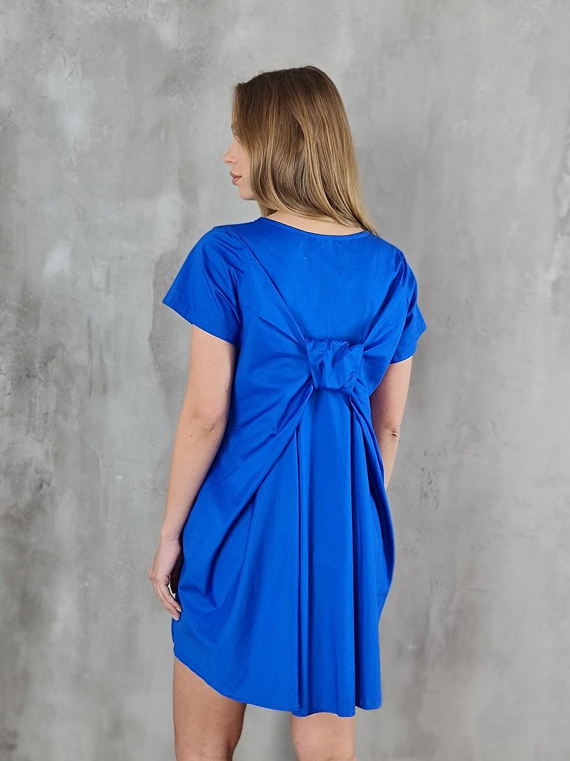 Платье Glam с золотым принтом "Цветы" электрик, фотография №4