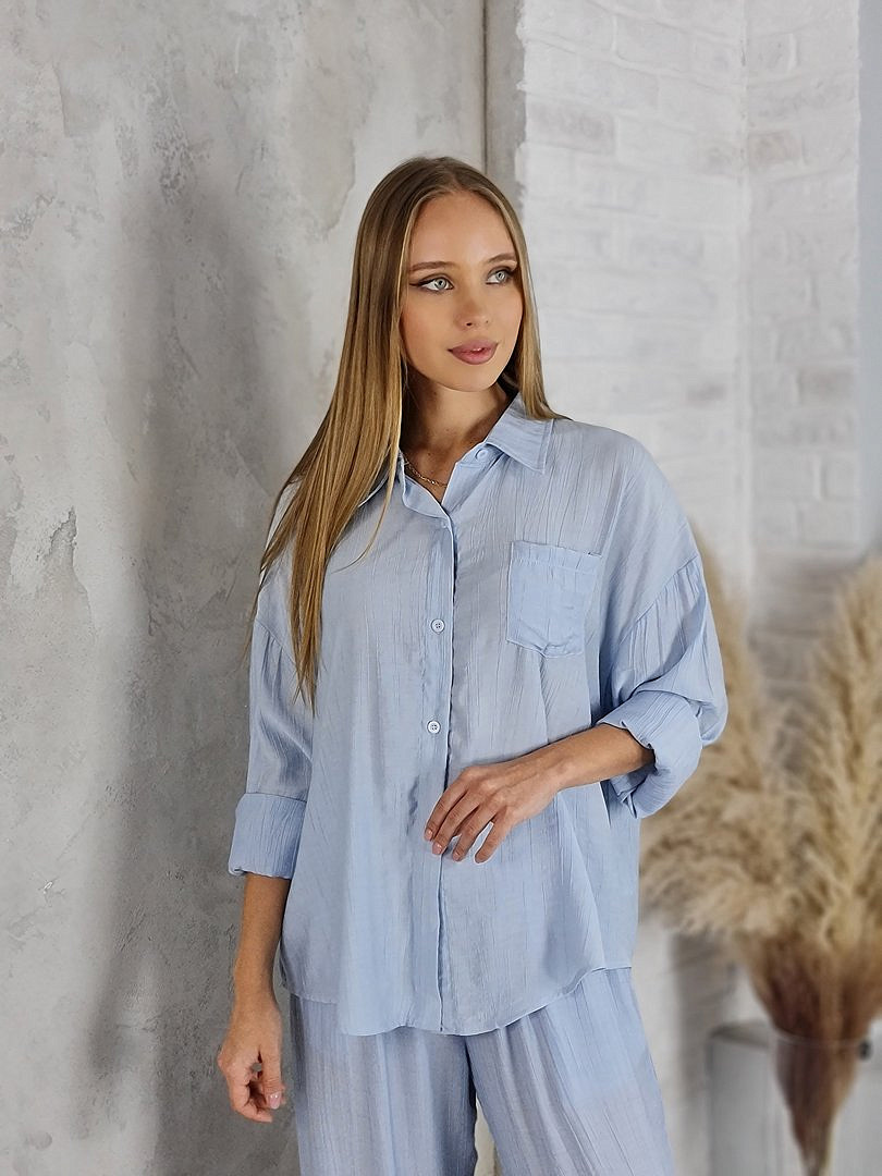 Костюм My Star Collection рубашка и брюки голубой, фотография №2