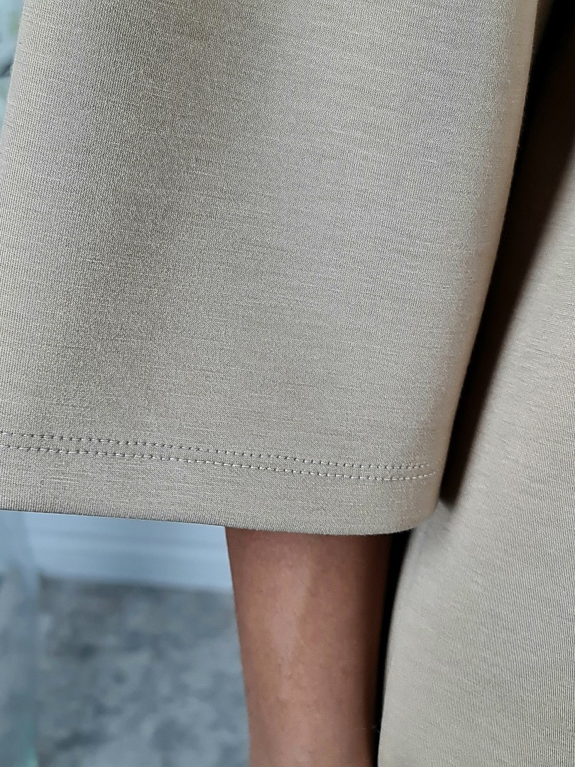 Туника BluRoyal с атласной вставкой песочная, фотография №5