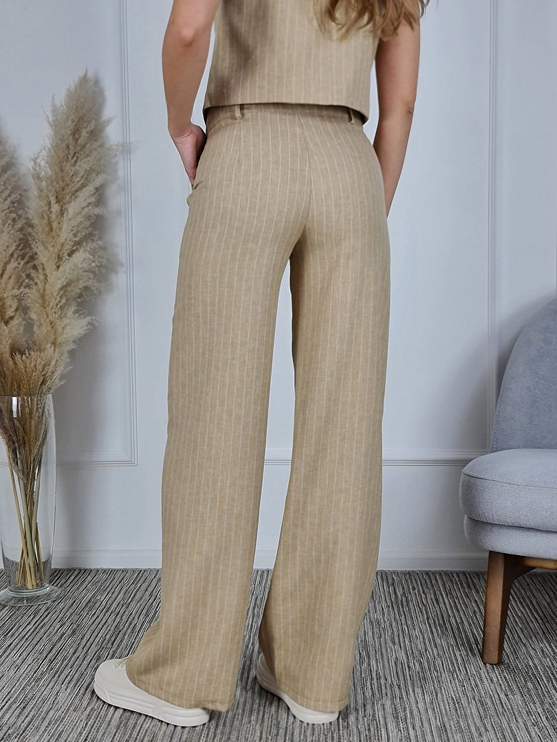 Костюм Joleen жилет и брюки в полоску карамель, фотография №5