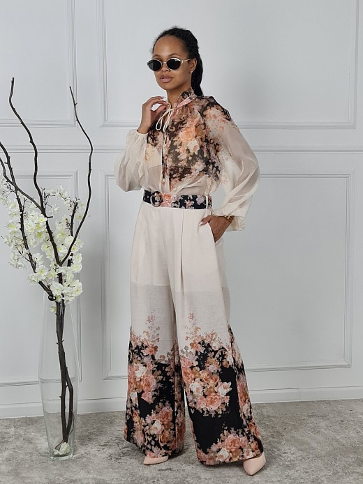 Костюм De Royal цветочный принт кремовый