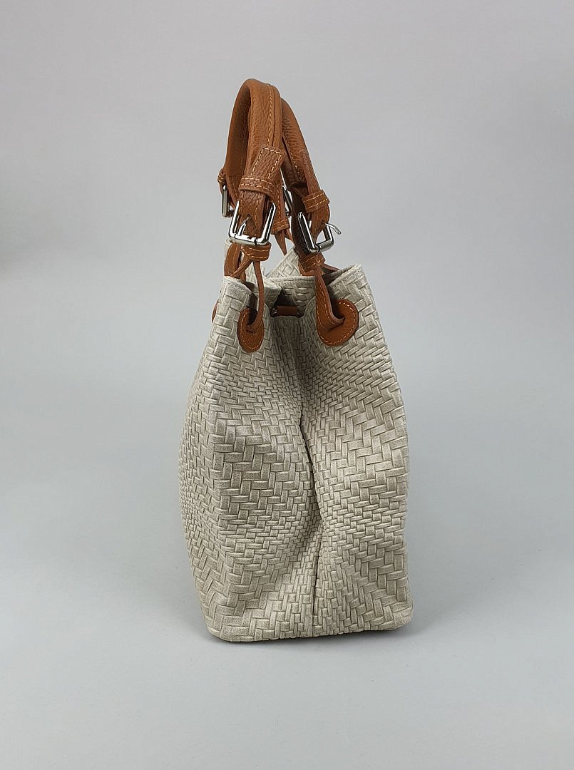 Сумка My Little Italy с имитацией плетения с молочная, фотография №6