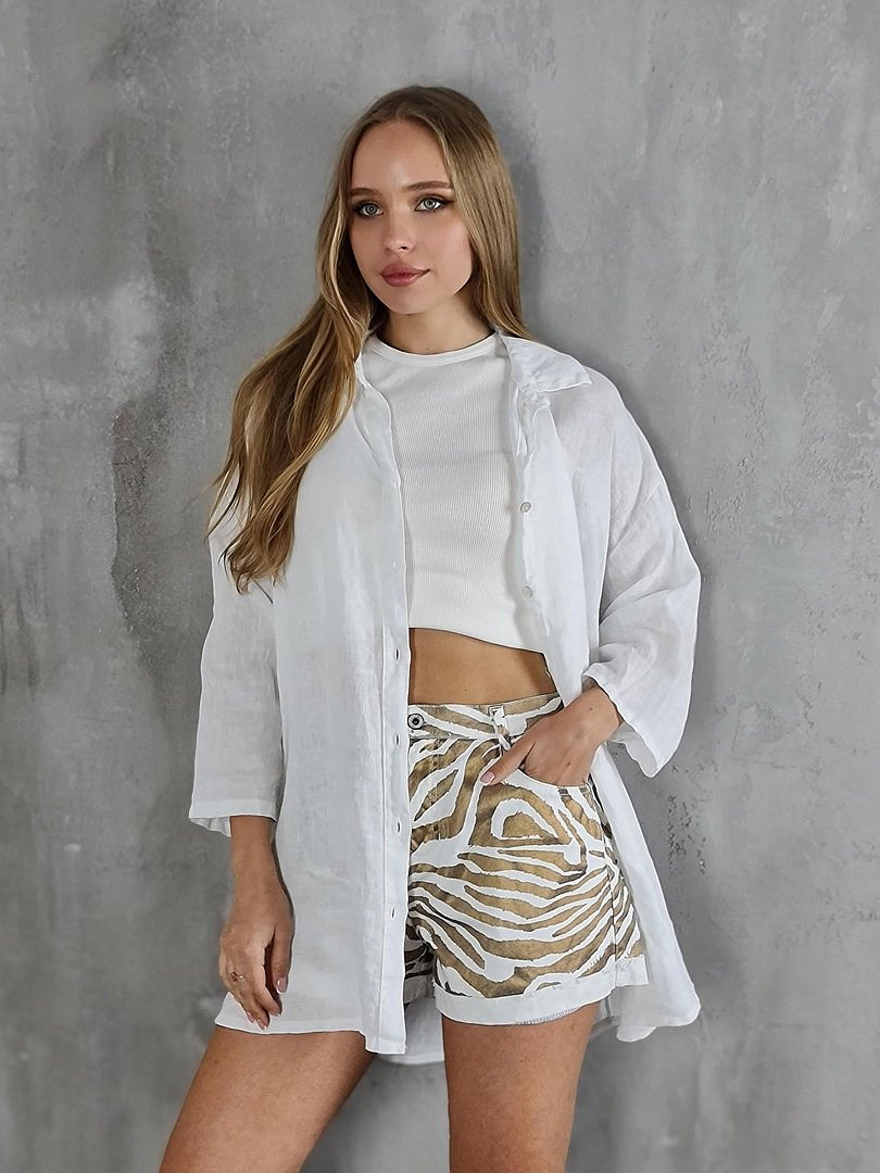 Рубашка MIHO'S льняная белая  , фотография №1