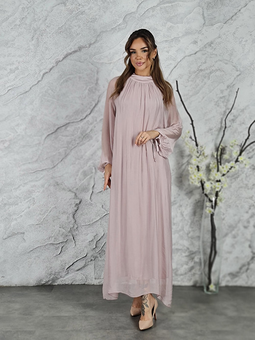 Платье CLOTHÉ свободное полупрозрачное пудра