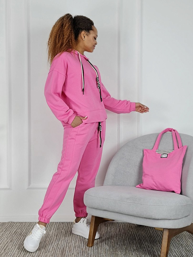 Костюм Joleen худи, брюки и сумка розовый, фотография №3