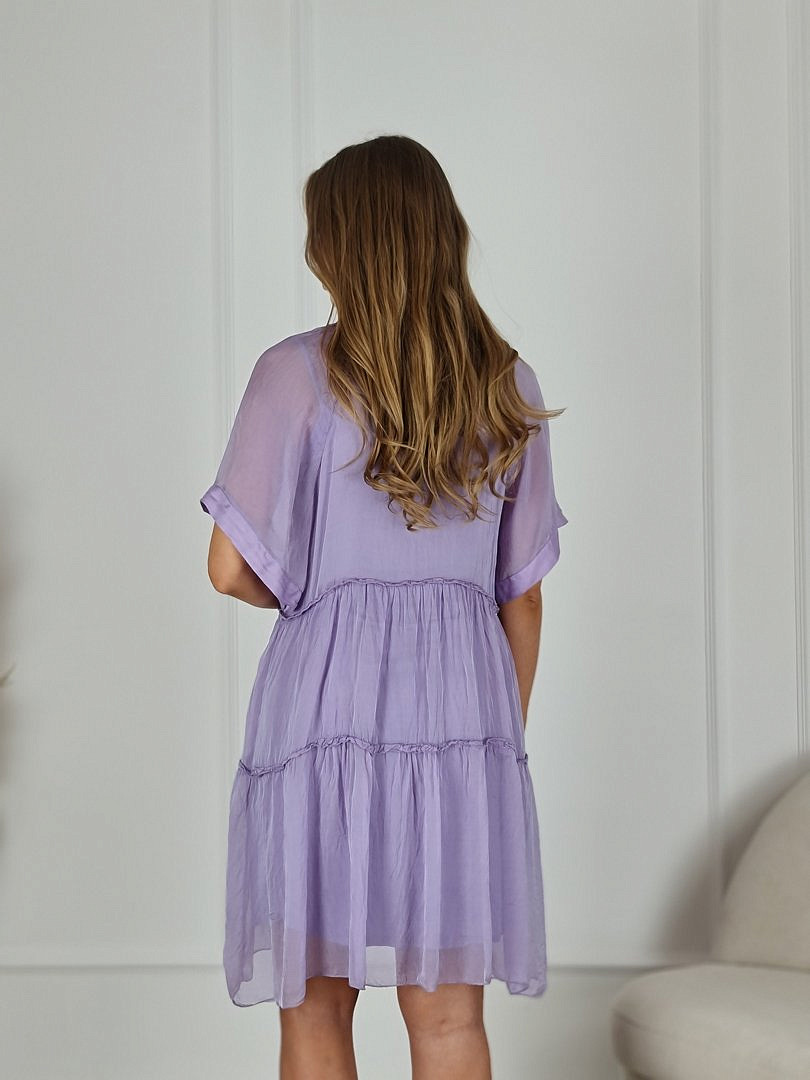 Платье Pura Seta с завязками лавандовое, фотография №4