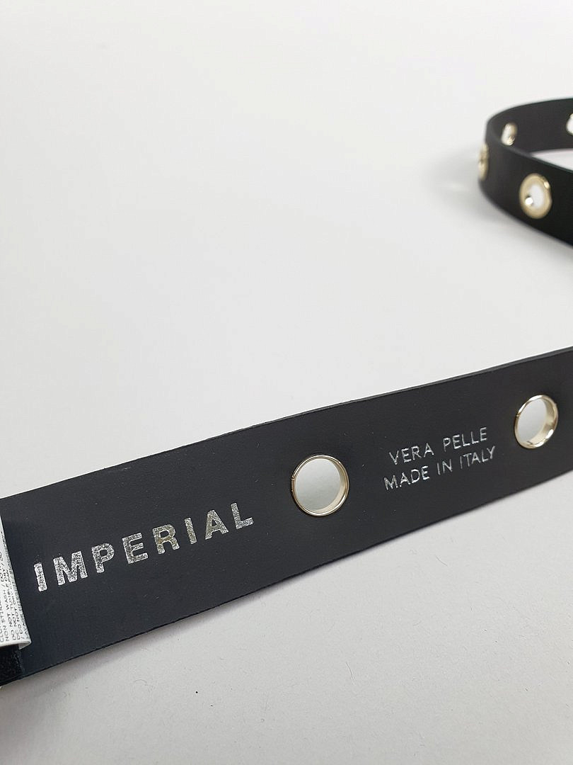 Ремень Imperial с золотыми деталями чёрный, фотография №7