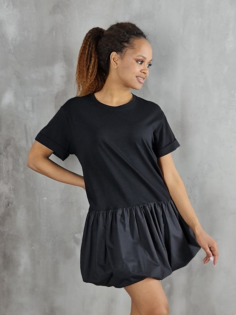 Платье Imperial с хлопковой юбкой чёрное, фотография №2