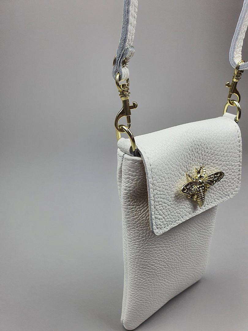 Клатч My Little Italy с золотой застёжкой "Мотылёк" белый, фотография №3