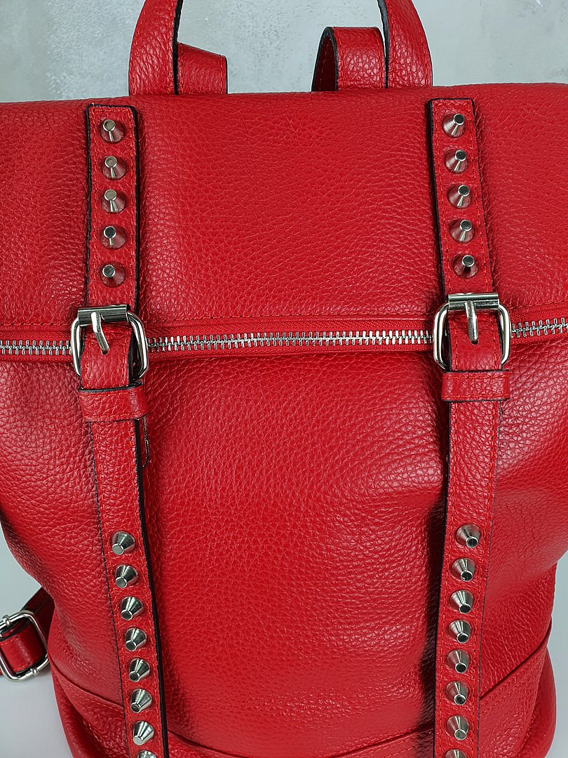 Рюкзак My Little Italy с заклёпками красный, фотография №5