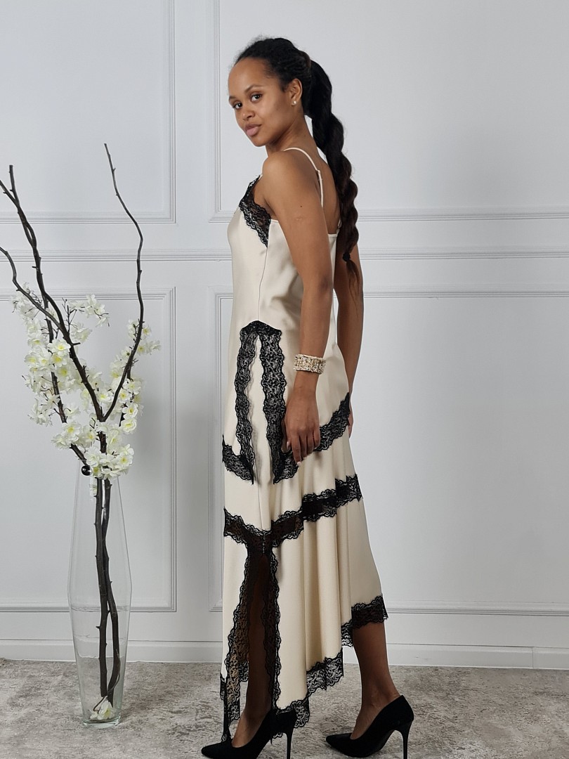 Топ Imperial с черным кружевом кремовый, фотография №3