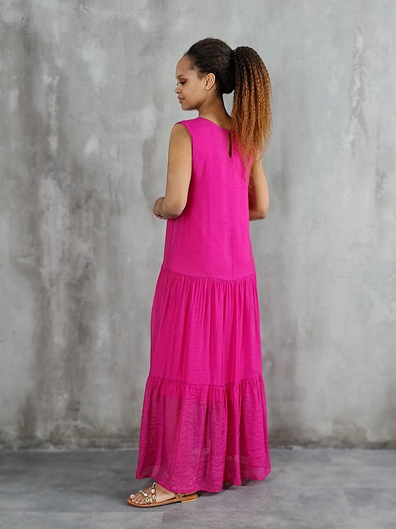 Платье CLOTHÉ макси из полупрозрачной ткани фуксия, фотография №4