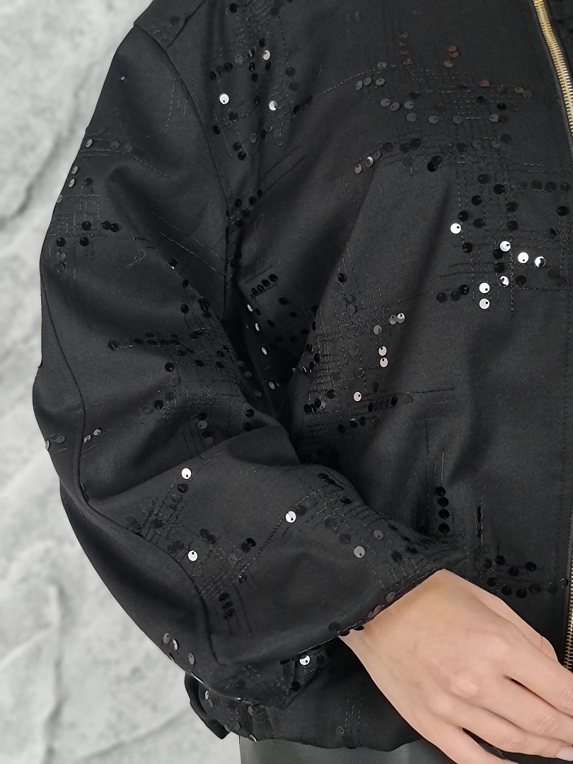 Бомбер CLOTHÉ пайетки черный, фотография №5