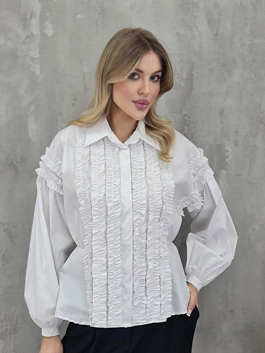 Рубашка Souvenir с рюшами белая