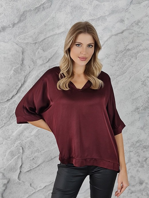 Футболка атласная Elegance винная