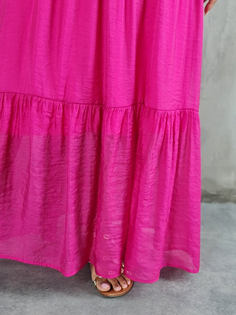 Платье CLOTHÉ макси из полупрозрачной ткани фуксия, фотография №6
