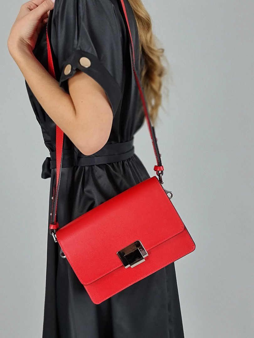 Сумка My Little Italy прямоугольная на широком ремне красная, фотография №2