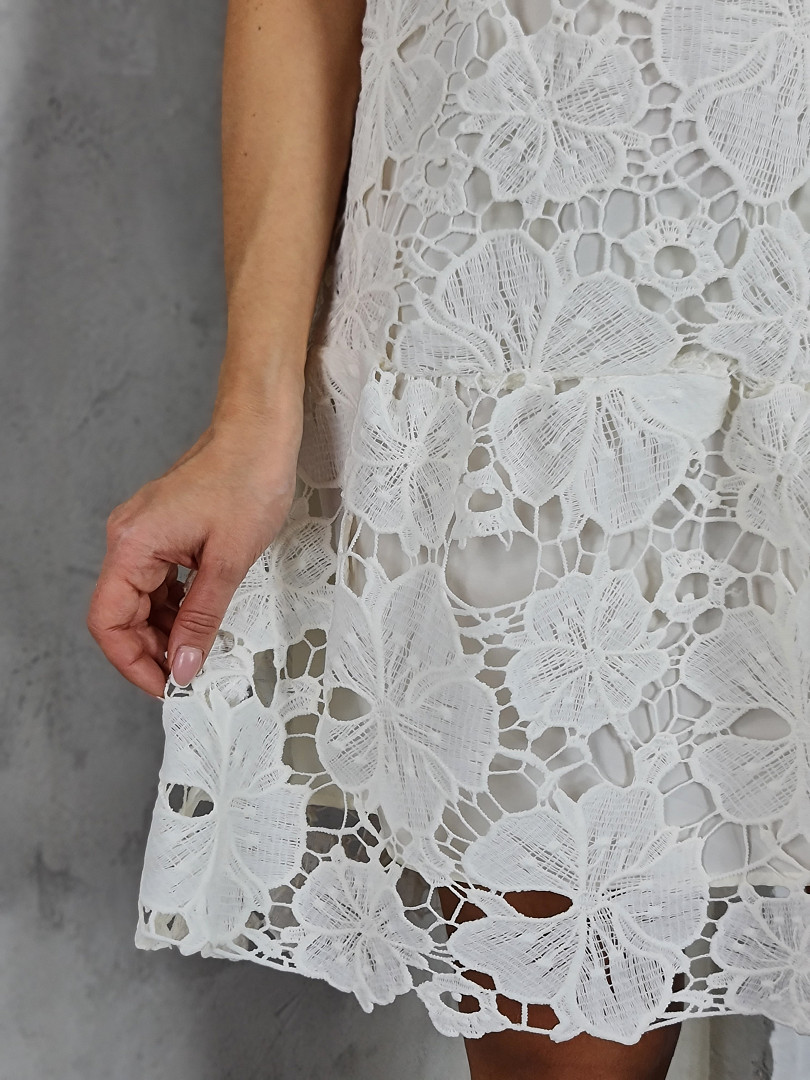 Платье Y Two короткое ажурное ваниль , фотография №3