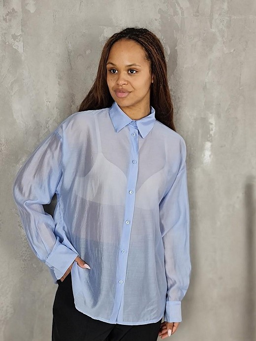 Рубашка Imperial прозрачная голубая