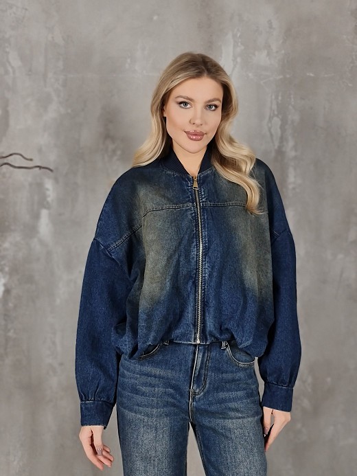 Бомбер  Dixie джинсовый синий
