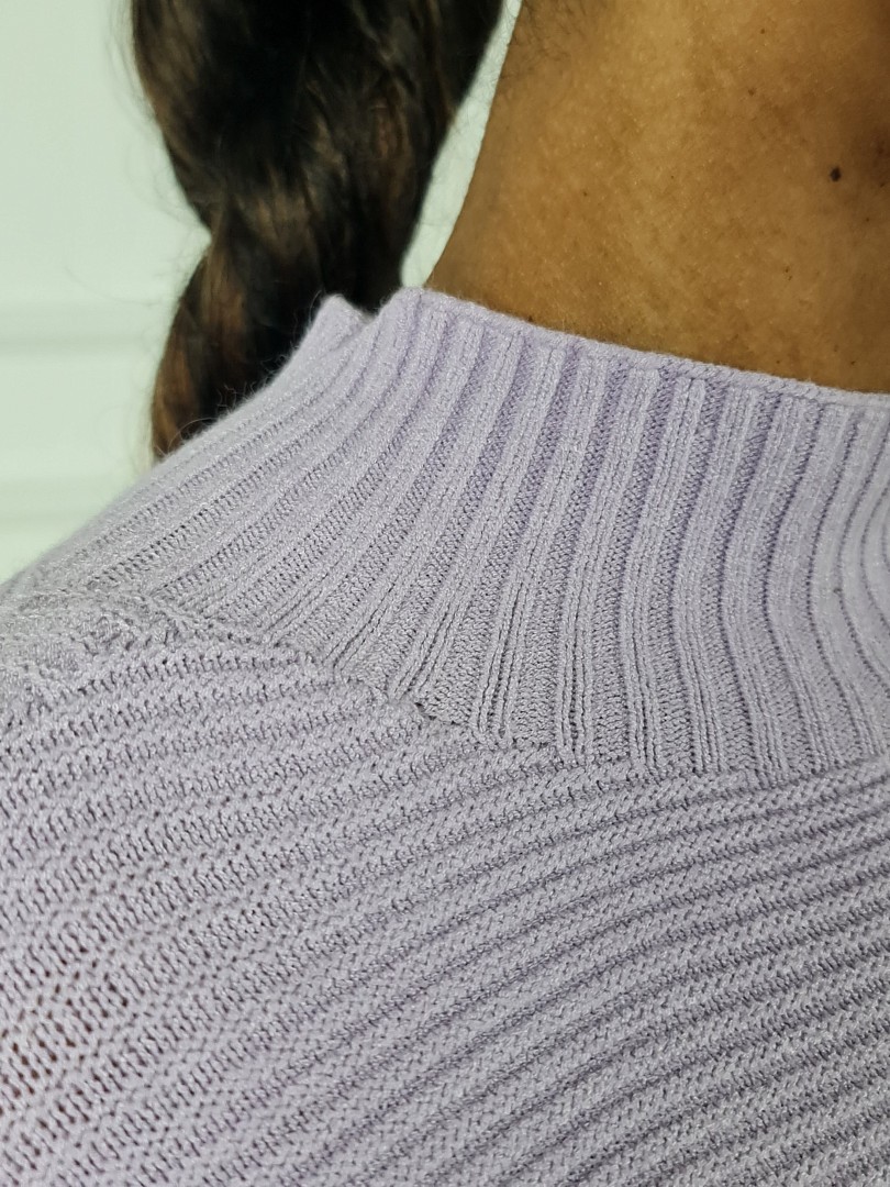 Джемпер Kontatto с рельефными горизонтальными полосками лавандовый, фотография №5