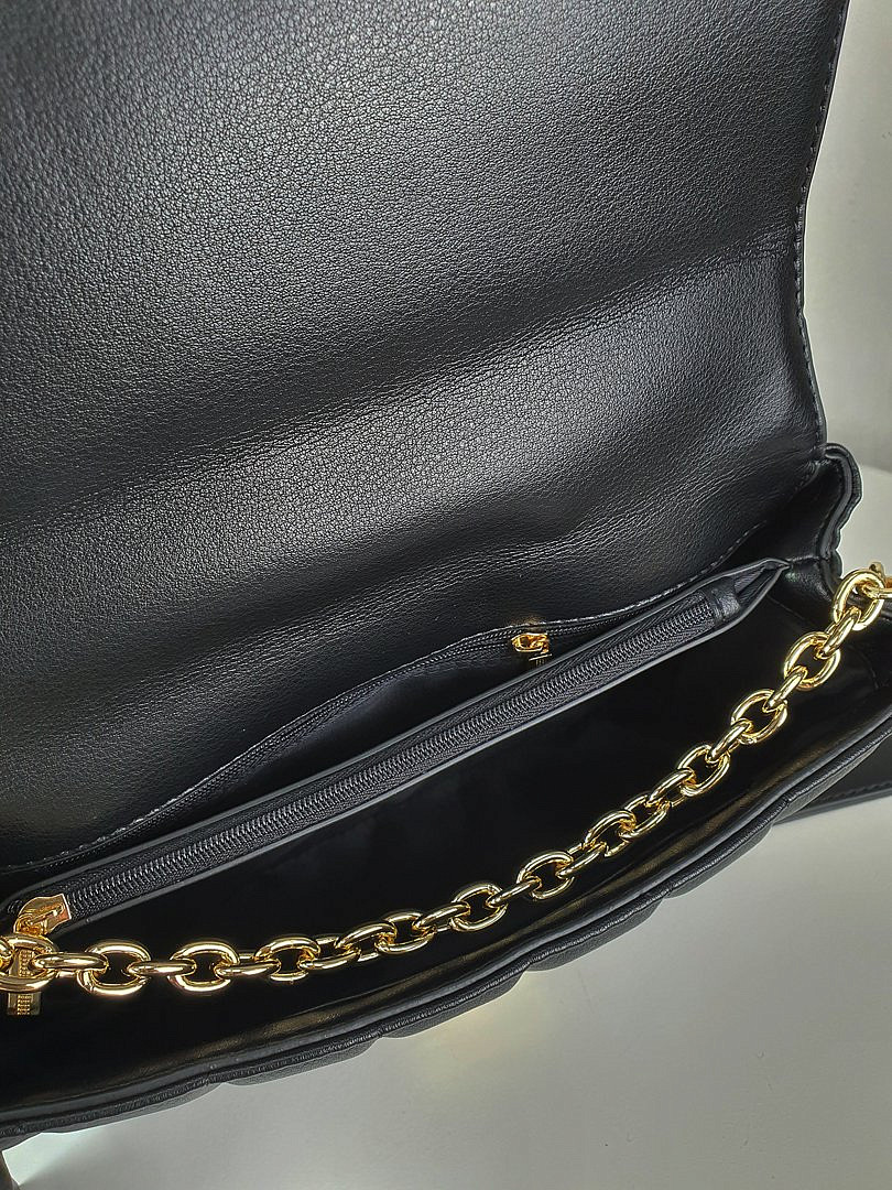 Сумка My Little Italy плетёная с золотой застёжкой чёрная, фотография №6