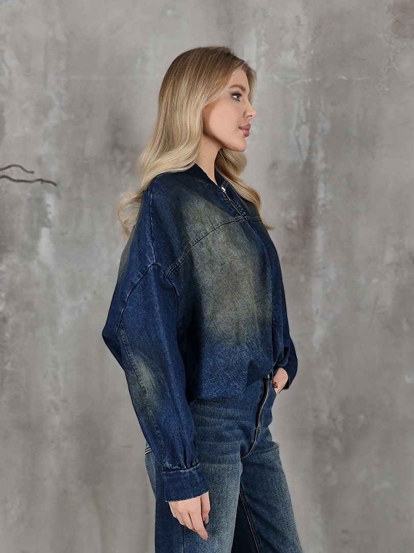 Бомбер  Dixie джинсовый синий, фотография №3