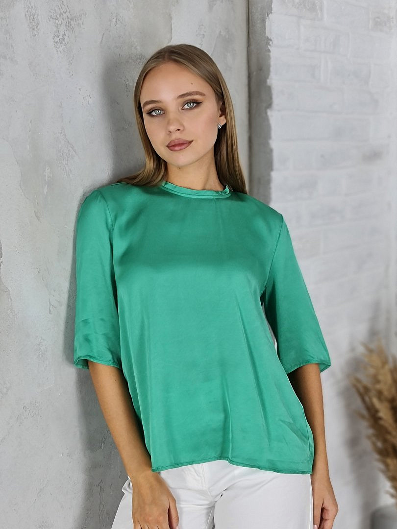 Блузка Souvenir с рукавом 1/2 зелёная, фотография №2