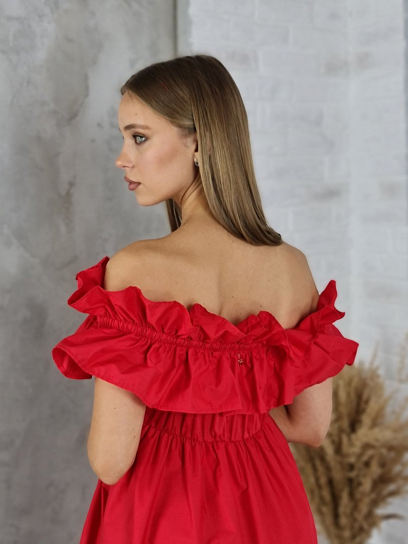 Сарафан Souvenir на бретелях красный, фотография №3