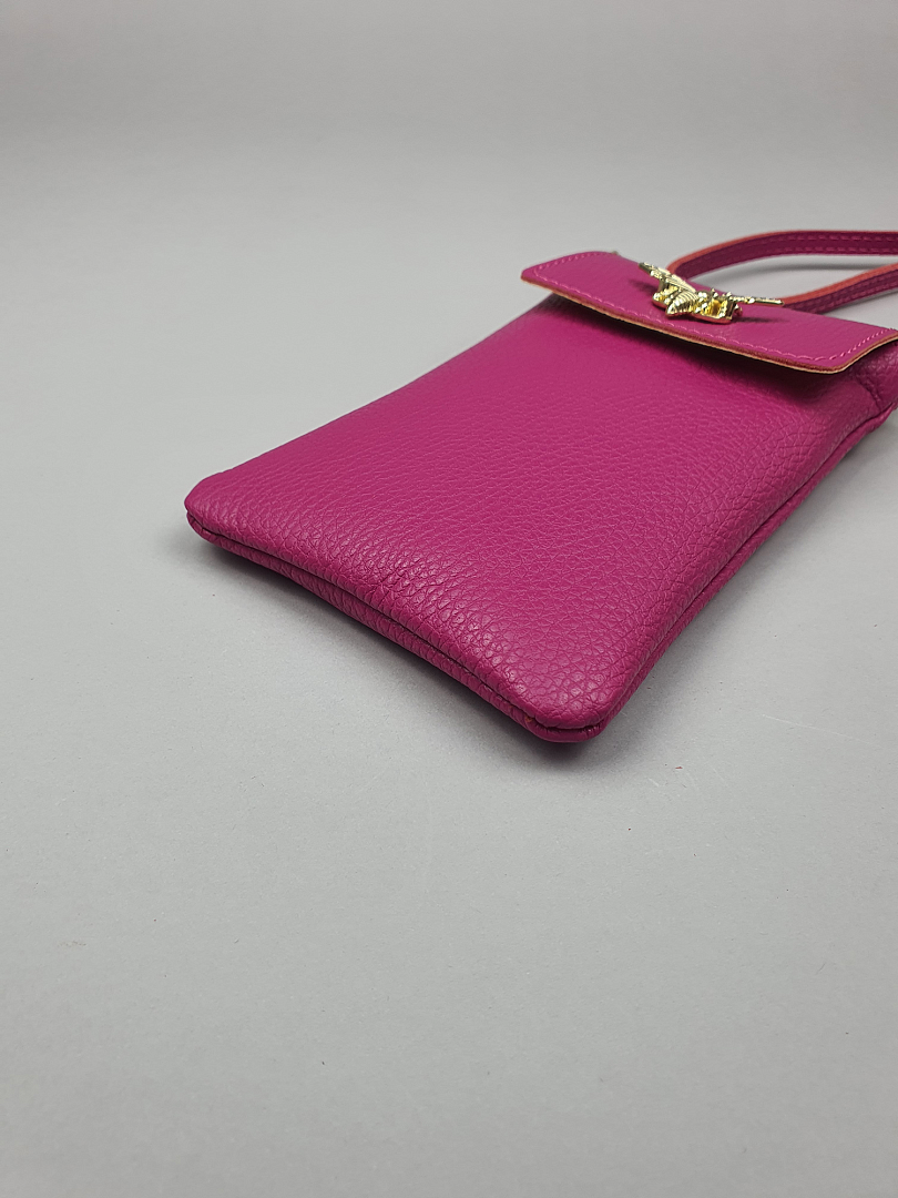 Клатч My Little Italy с золотой застёжкой "Мотылёк" фуксия, фотография №3
