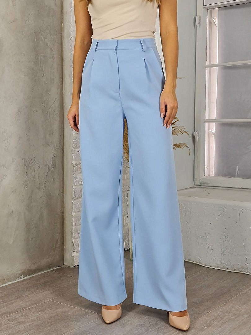 Брюки Lumina палаццо небесно-голубые, фотография №1